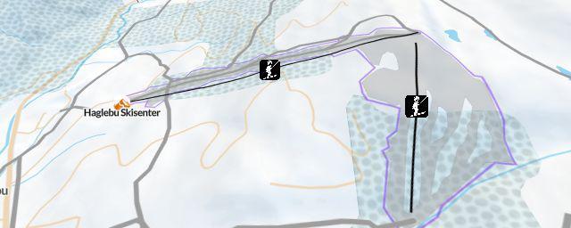 Piste map of the resort Haglebu Skisenter