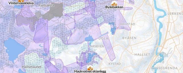 Piste map of the resort Haukvatnet skianlegg