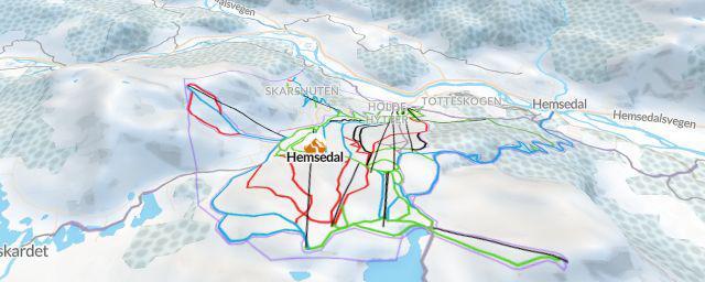 Piste map of the resort Hemsedal