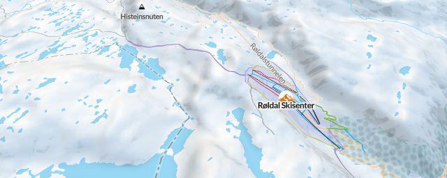 Piste map of the resort Røldal Skisenter