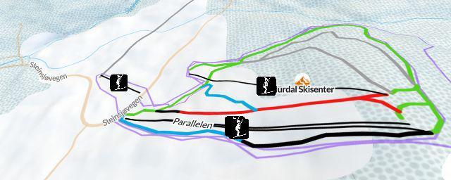 Piste map of the resort Hurdal Skisenter
