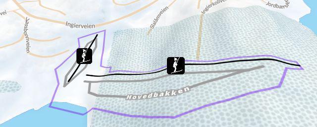 Piste map of the resort Ingierkollen Slalåmsenter