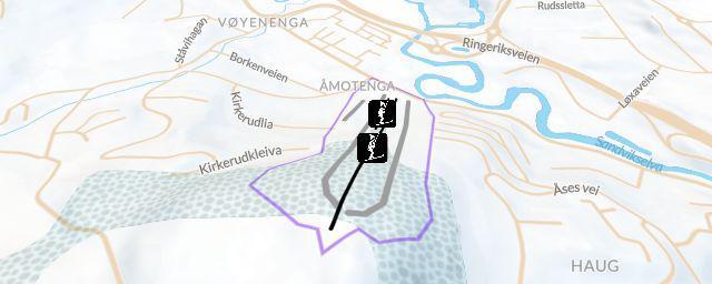 Piste map of the resort Kirkerudbakken skisenter