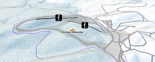 Piste map of the resort Knyken Skisenter