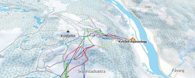 Piste map of the resort Kvitfjell Alpinanlegg