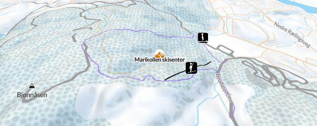 Piste map of the resort Marikollen skisenter