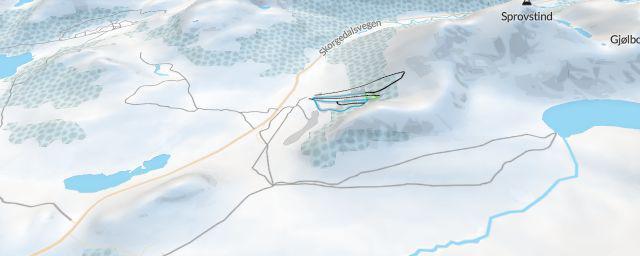 Piste map of the resort Ørskogfjell Skisenter