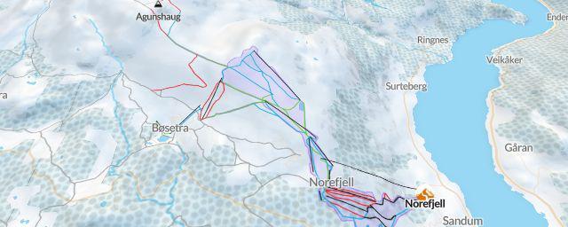 Piste map of the resort Norefjell