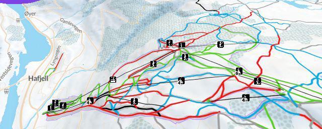 Piste map of the resort Hafjell