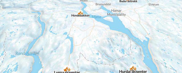 Piste map of the resort Lensbygdaplassen