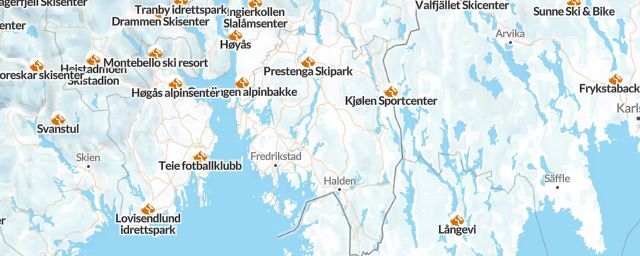 Piste map of the region Østfold