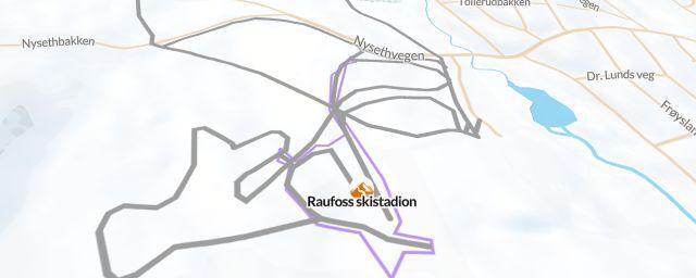 Piste map of the resort Raufoss skistadion
