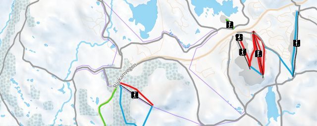 Piste map of the resort Rauland skisenter