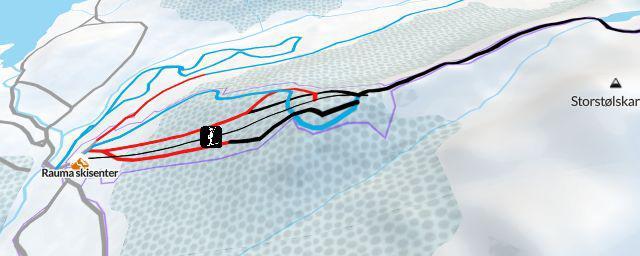 Piste map of the resort Rauma skisenter