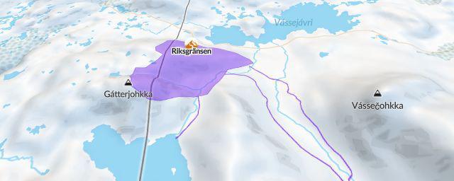 Piste map of the resort Riksgränsen