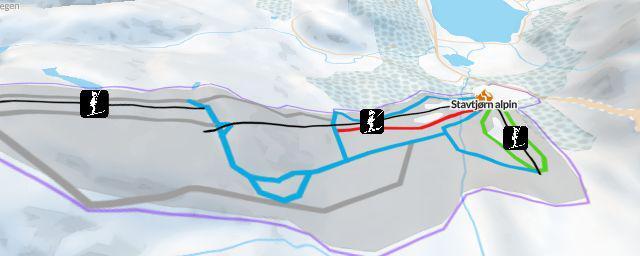 Piste map of the resort Stavtjørn alpin