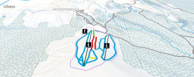 Piste map of the resort Røros Alpinsenter Hummelfjell