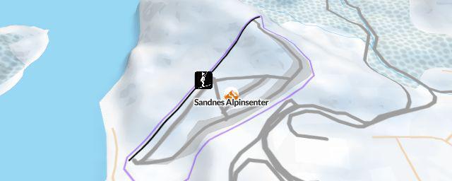 Piste map of the resort Sandnes Alpinsenter