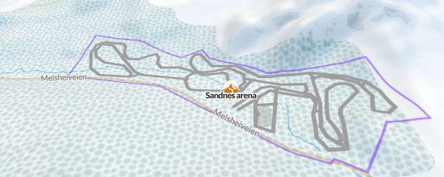 Piste map of the resort Sandnes arena