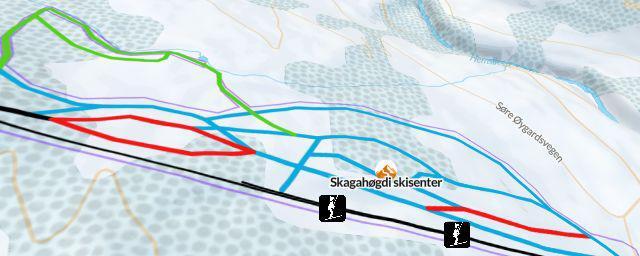 Piste map of the resort Skagahøgdi skisenter