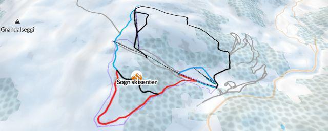 Piste map of the resort Sogn skisenter