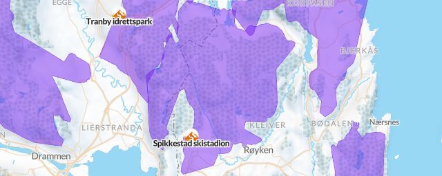 Piste map of the resort Spikkestad skistadion