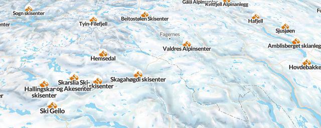 Piste map of the resort Storefjell Ski- og Akesenter