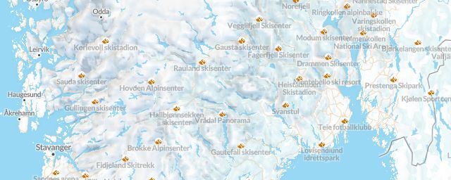 Piste map of the region Telemark