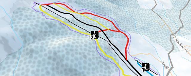 Piste map of the resort Raulandsfjell alpinsenter