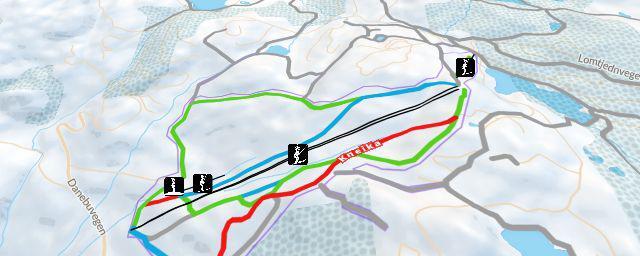 Piste map of the resort Valdres Alpinsenter