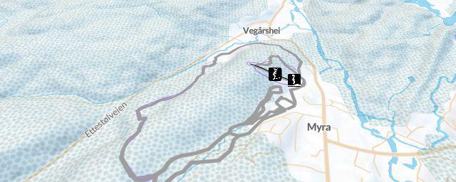 Piste map of the resort Vegårshei skisenter