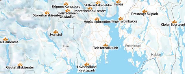 Piste map of the region Vestfold