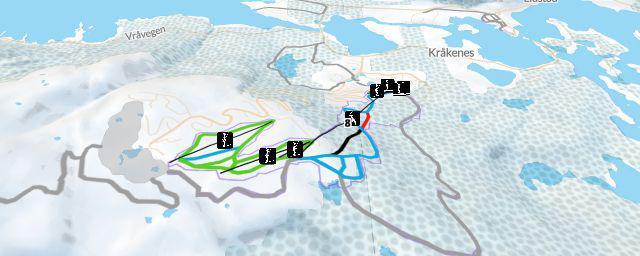 Piste map of the resort Vrådal Panorama