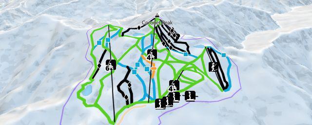 Piste map of the resort Coronet Peak