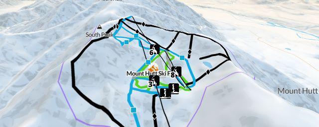 Piste map of the resort Mount Hutt Ski Field