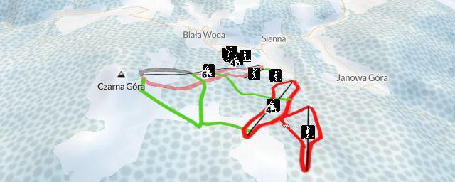 Piste map of the resort Czarna Góra Resort