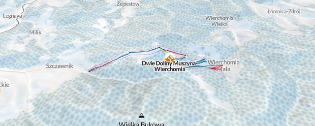 Piste map of the resort Dwie Doliny Muszyna-Wierchomla