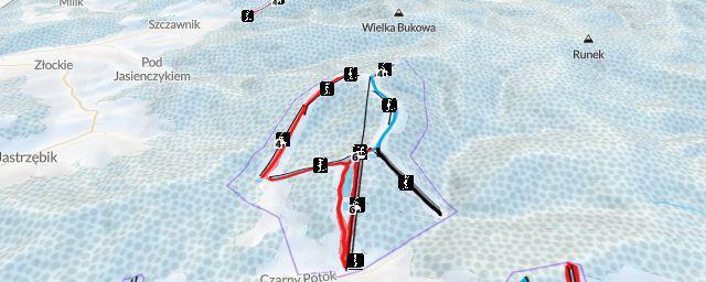 Piste map of the resort Jaworzyna Krynicka