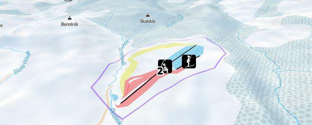 Piste map of the resort Arena narciarska Jaworki Homole