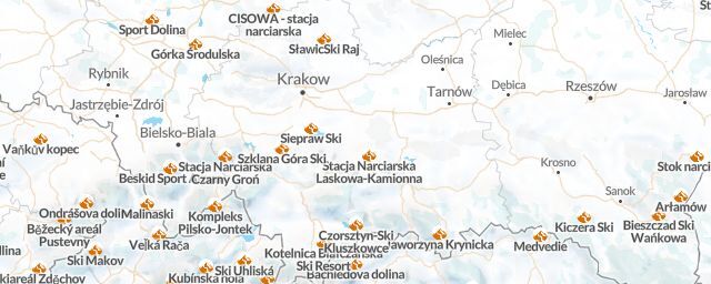Piste map of the region Lesser Poland