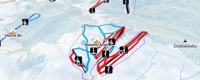 Piste map of the resort Słotwiny Arena
