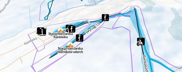 Piste map of the resort Stacja narciarska Horników wierch