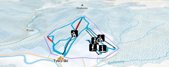 Piste map of the resort Tylicz-Ski