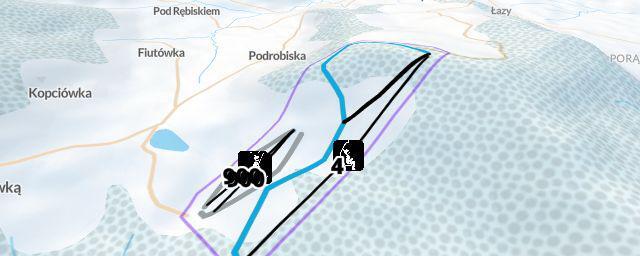 Piste map of the resort Limanowa-Ski