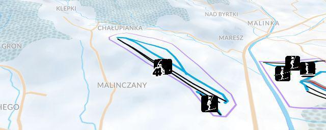 Piste map of the resort Ośrodek Narciarski Klepki - Wisła Malinka
