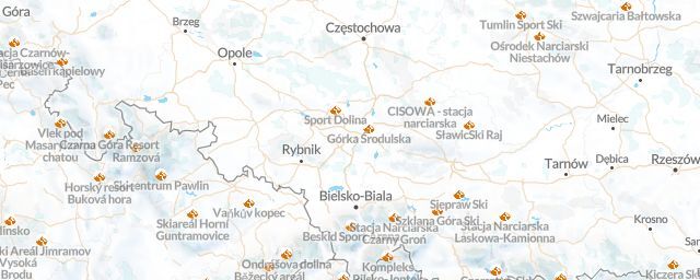 Piste map of the region Silesian