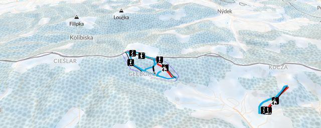 Piste map of the resort Soszów – Jawornik (Wisła)