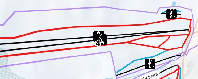 Piste map of the resort Słotwiny Ski
