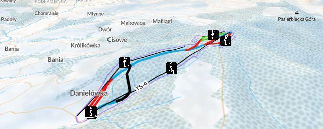 Piste map of the resort Stacja Narciarska Laskowa-Kamionna