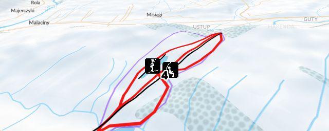 Piste map of the resort Stacja narciarska Suche